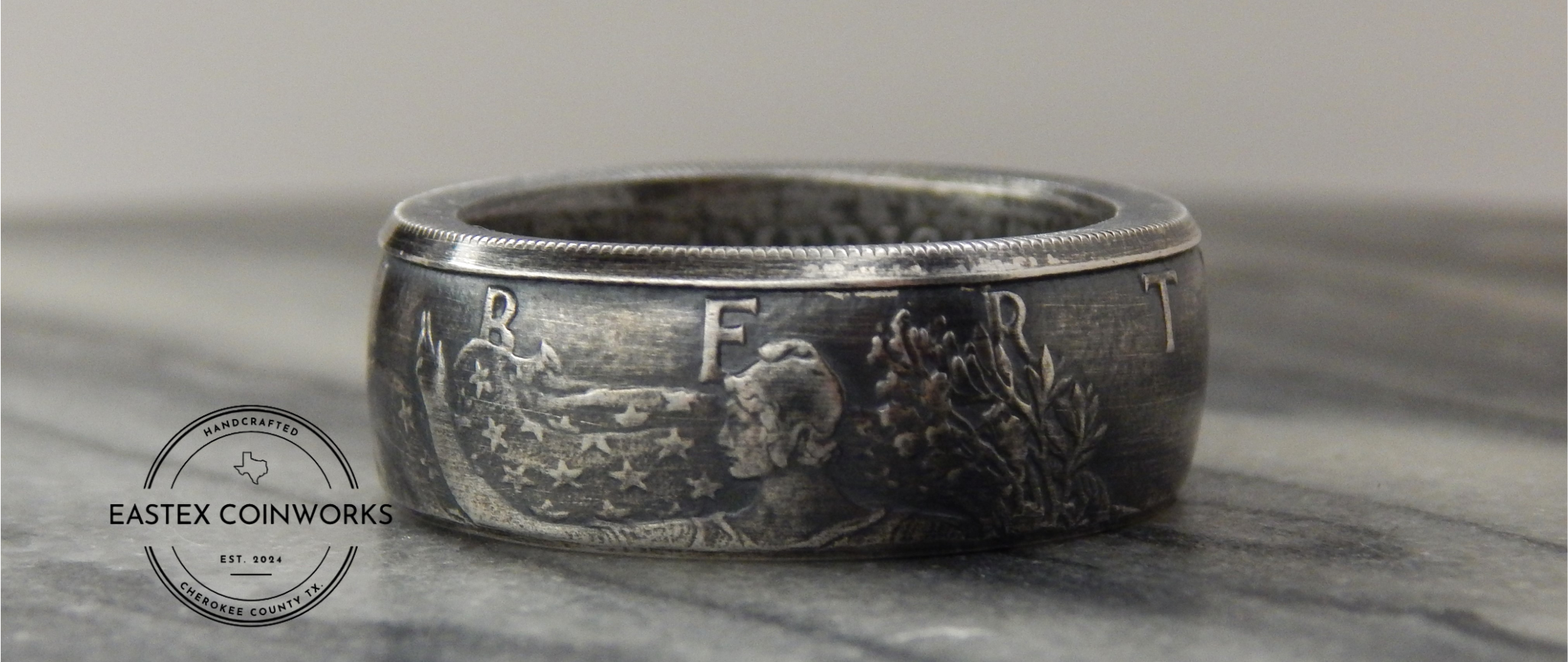 Silver eagle coin ring online