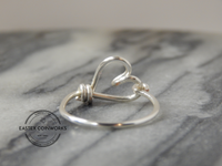 Silver Plated Heart Wire Ring