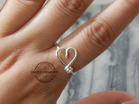 Silver Plated Heart Wire Ring