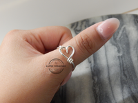 Silver Plated Heart Wire Ring